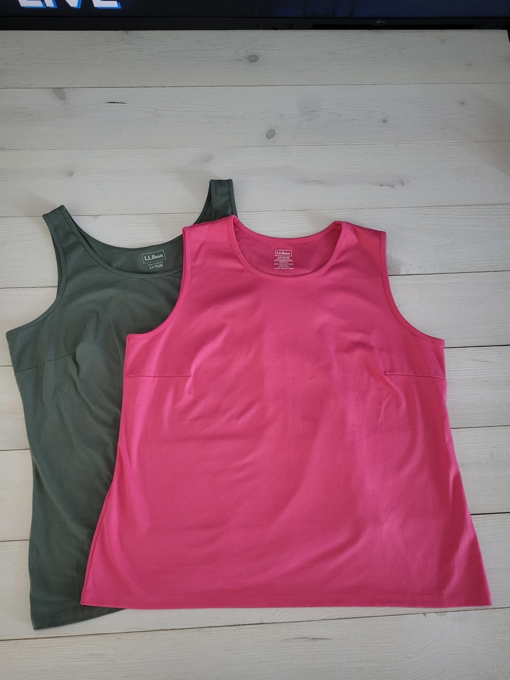 L.L. Bean Lot Of 2 Cotton Tank Tops Supima Casual Gorpore Plus Size.